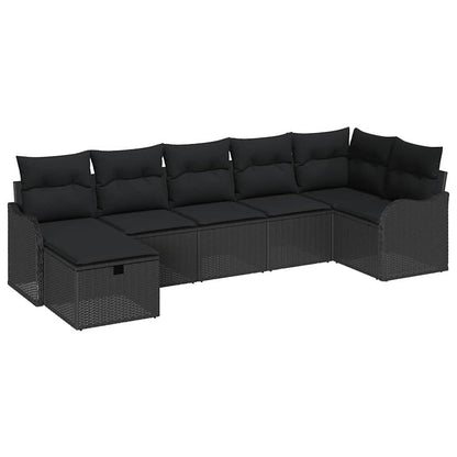 Sofa Set 7 stk. 7-Sitzanzahl Schwarz Poly-Rattan
