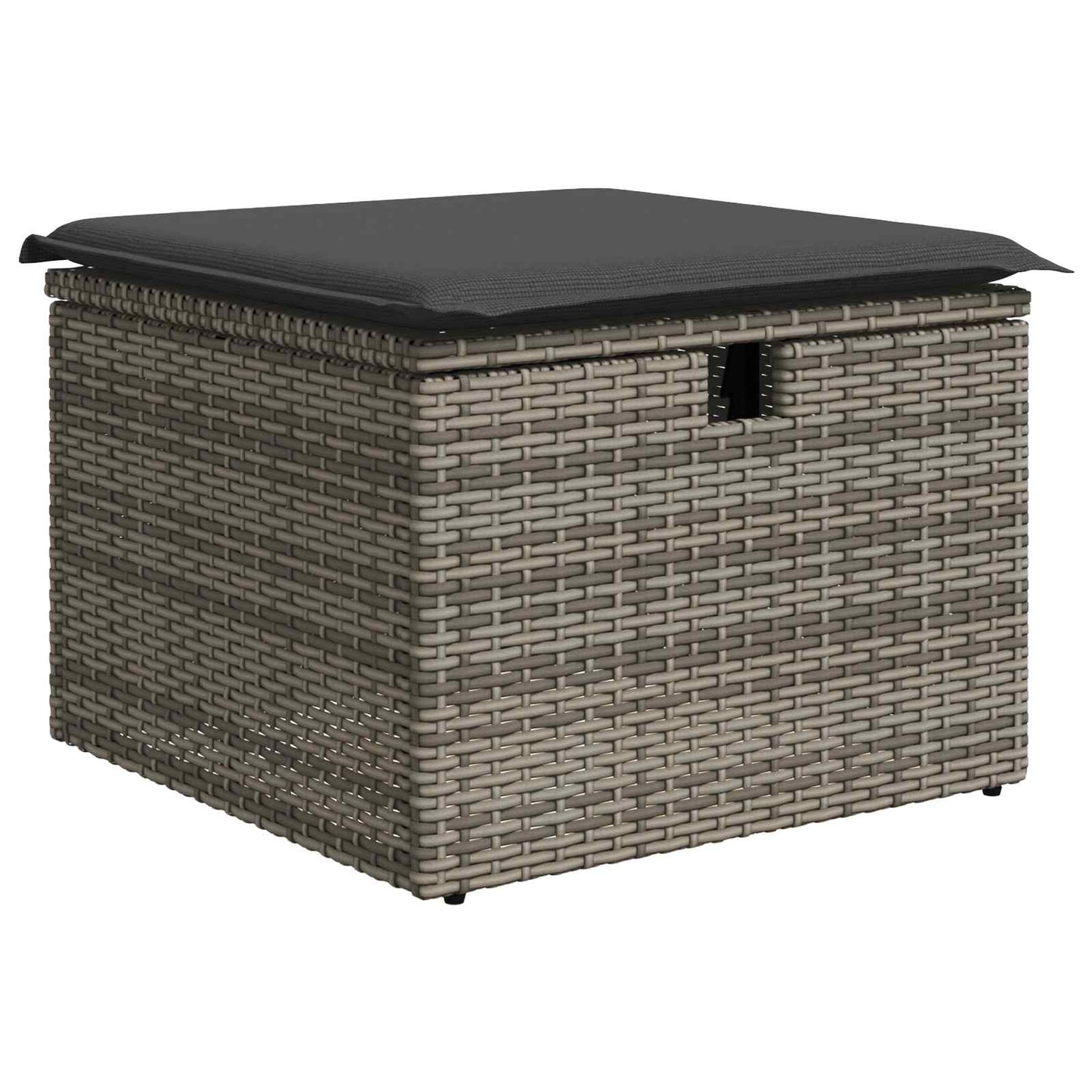 Sofa Set mit Kissen mit Speicher Grau Poly-Rattan
