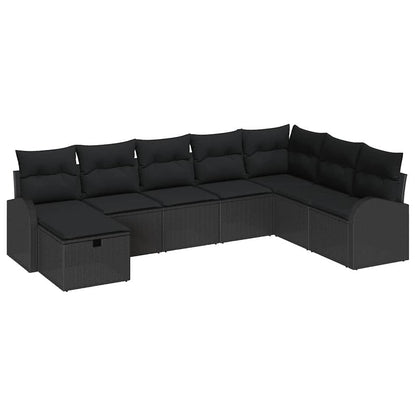 Sofa Set 8 Stk. Schwarz Poly-Rattan