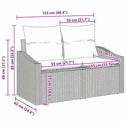 Gartensofa-set 6 stk. Poly-Rattan