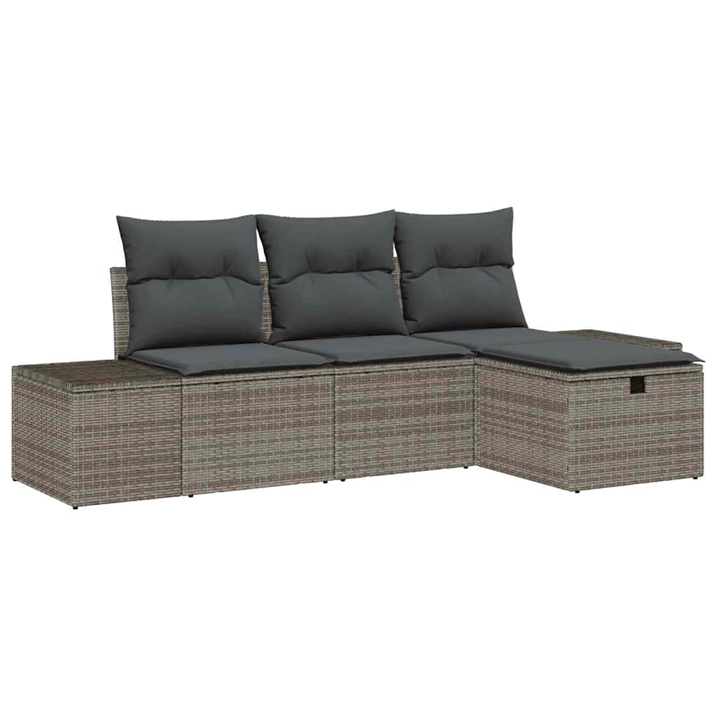 Gartensofa-set 4 stk. Poly-Rattan