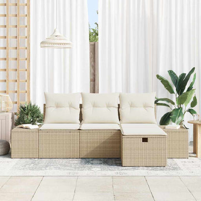Gartensofa-set 4 stk. Poly-Rattan
