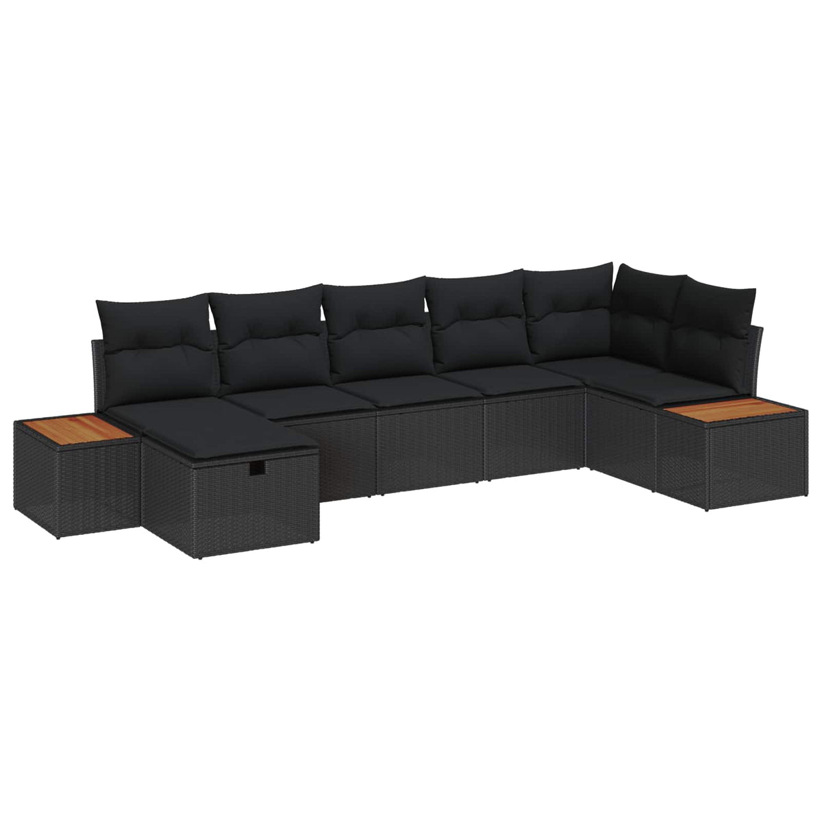 Gartensofa-set 8 stk. Schwarz Poly-Rattan