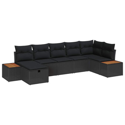 Gartensofa-set 8 stk. Schwarz Poly-Rattan