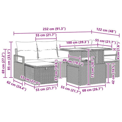 Gartensofa-set 12 stk. Poly-Rattan