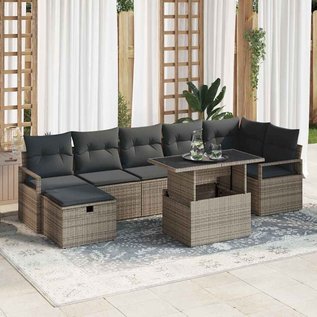 Gartensofa-set 8 stk. Poly-Rattan