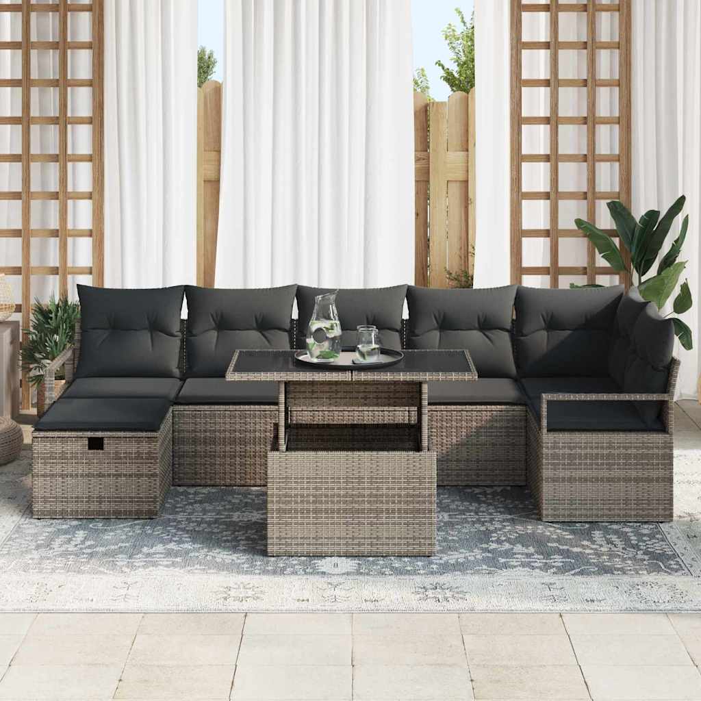 Gartensofa-set 8 stk. Poly-Rattan
