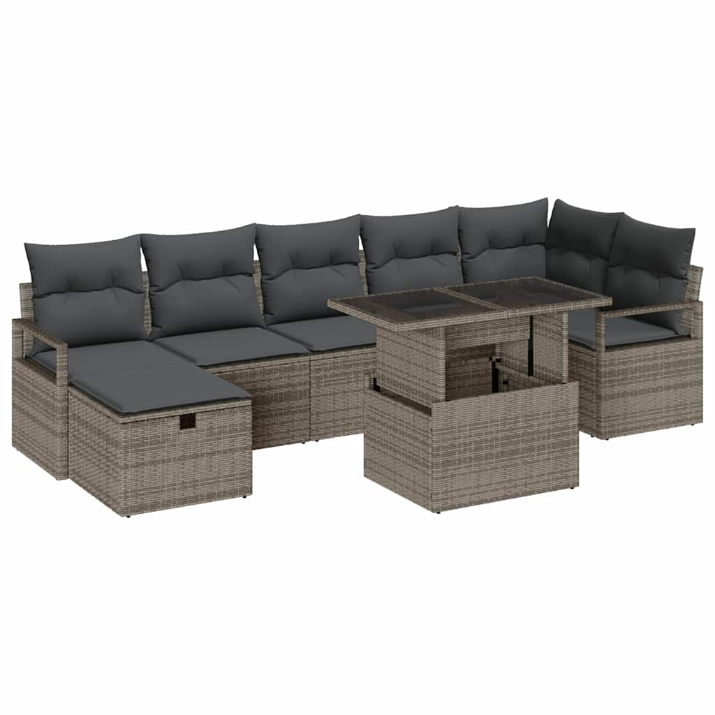 Gartensofa-set 8 stk. Poly-Rattan