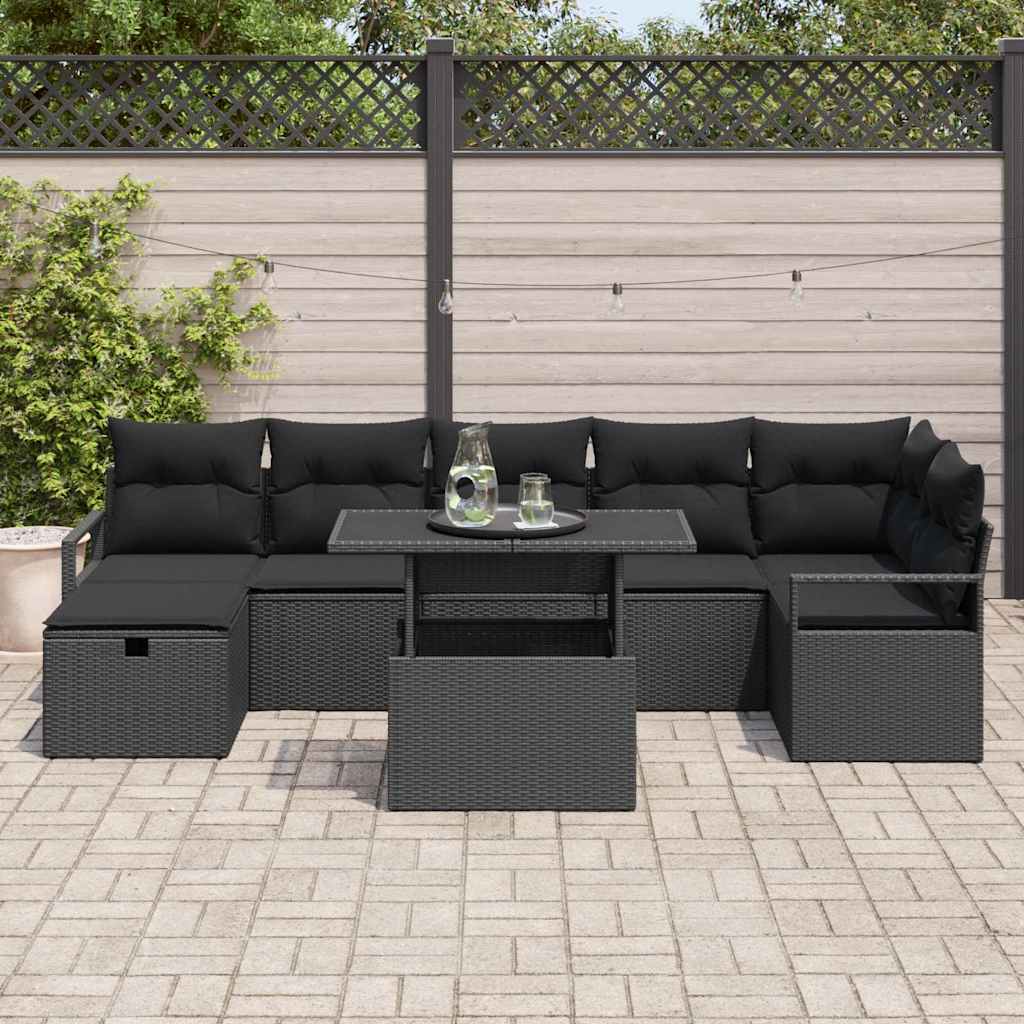 Gartensofa-set 8 stk. Poly-Rattan