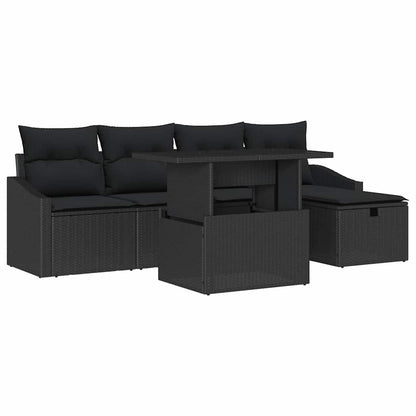 Gartensofa-set 6 stk. Poly-Rattan