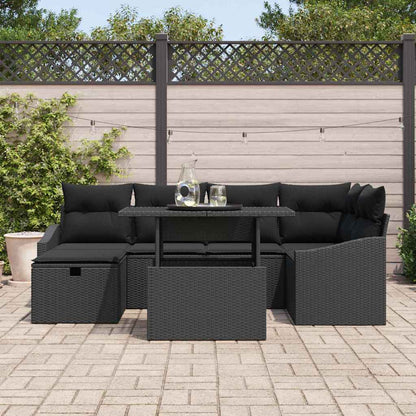 Gartensofa-set 7 stk. Poly-Rattan