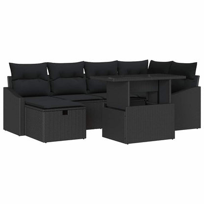 Gartensofa-set 7 stk. Poly-Rattan