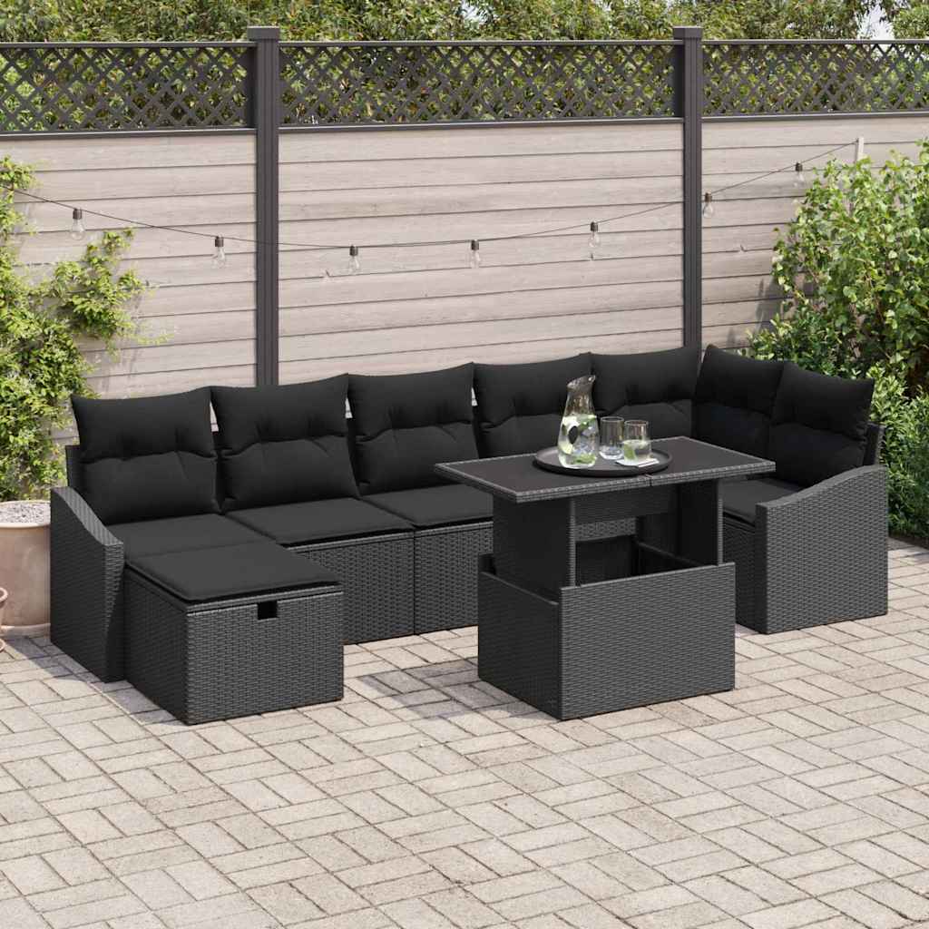 Gartensofa-set 8 stk. Poly-Rattan