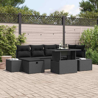 Gartensofa-set 7 stk. Poly-Rattan