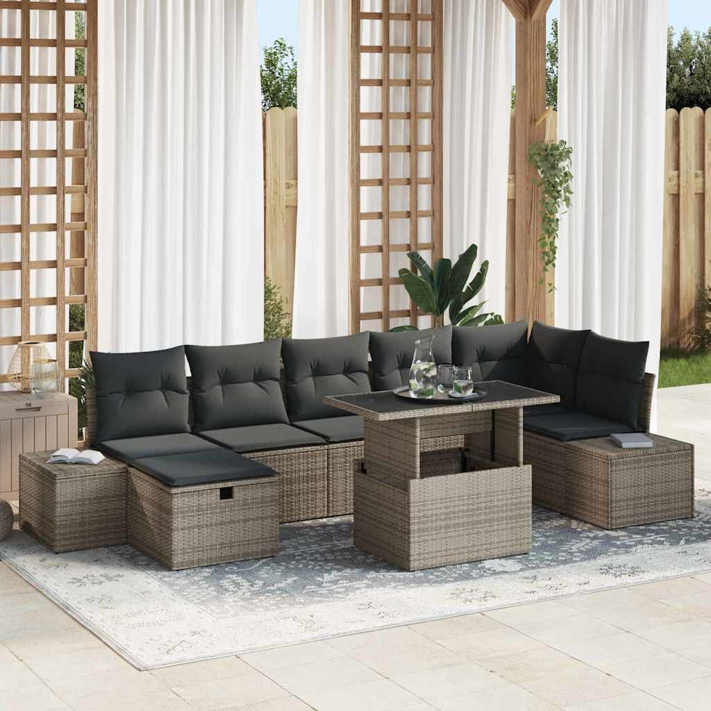 Gartensofa-set 8 stk. Poly-Rattan
