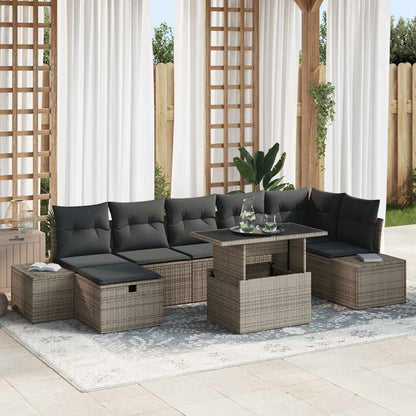 Gartensofa-set 8 stk. Poly-Rattan