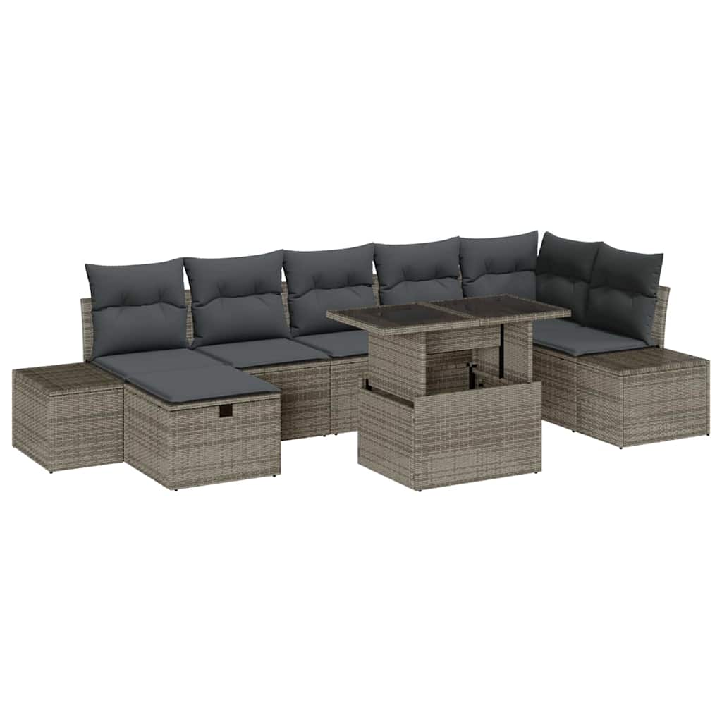 Gartensofa-set 8 stk. Poly-Rattan
