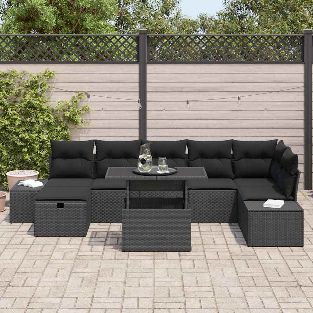 Gartensofa-set 8 stk. Poly-Rattan
