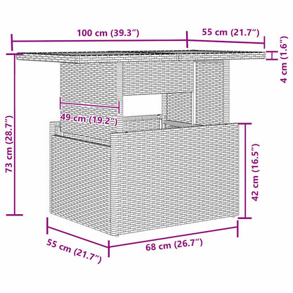 Gartensofa-set 6 stk. Grau Poly-Rattan