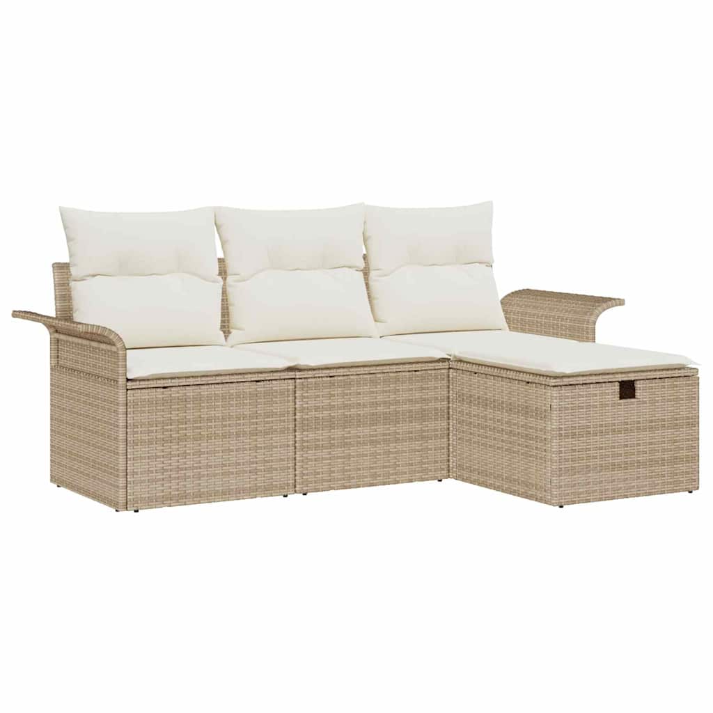 Gartensofa-set 4 stk. Poly Rattan