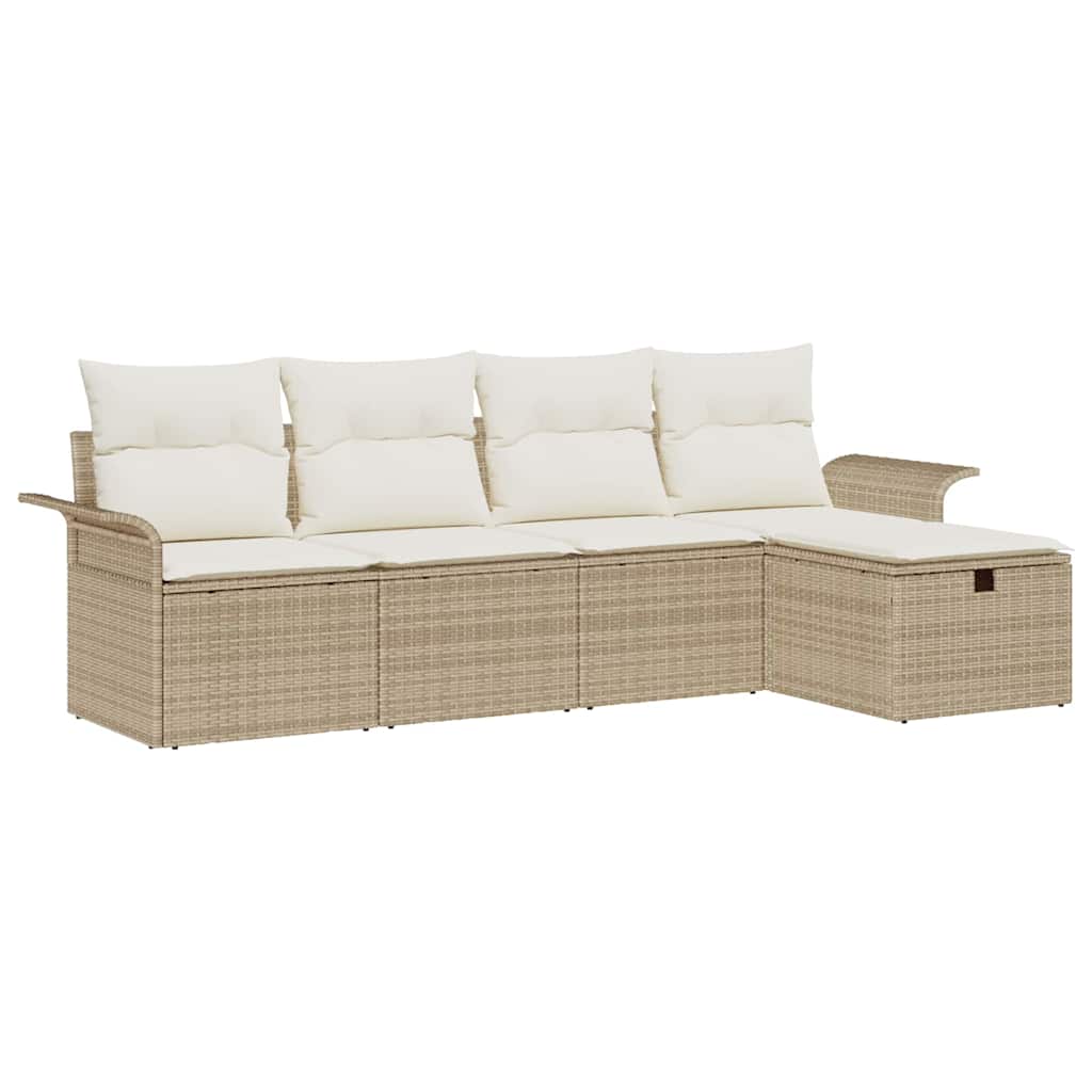 Gartensofa-set 5 stk. Poly Rattan