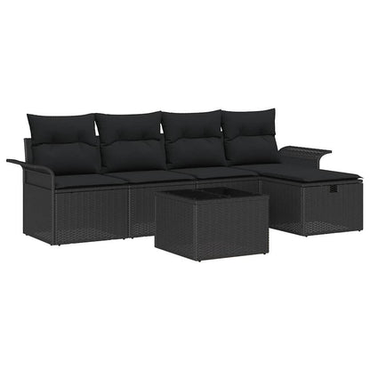 Gartensofa-set 6 stk. Poly Rattan