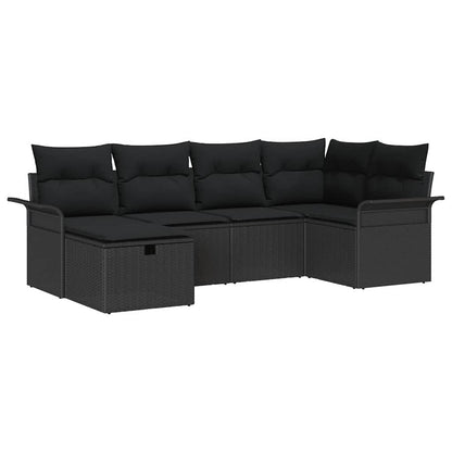 Gartensofa-set 6 stk. Poly Rattan