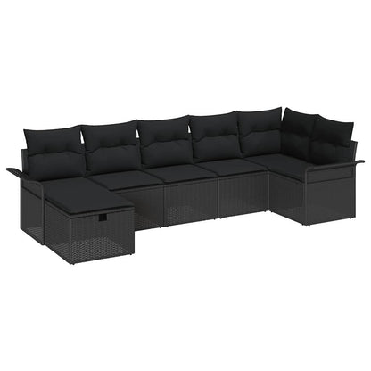 Gartensofa-set 7 stk. Poly Rattan
