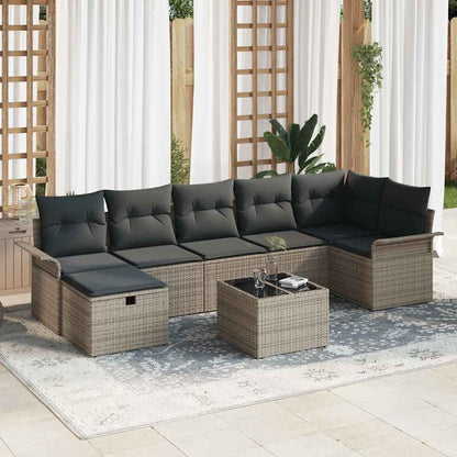 Gartensofa-set 8 stk. Poly Rattan