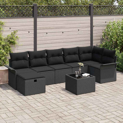 Gartensofa-set 8 stk. Poly Rattan