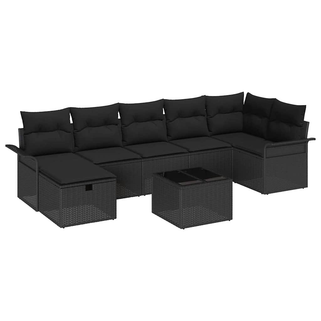 Gartensofa-set 8 stk. Poly Rattan