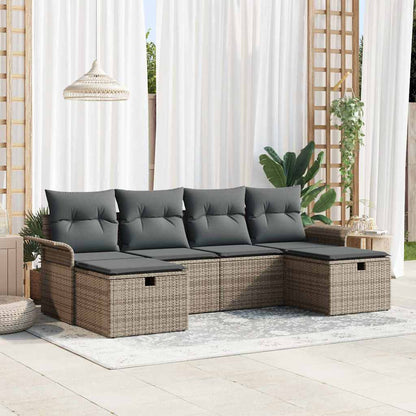Gartensofa-set 6 stk. Poly Rattan