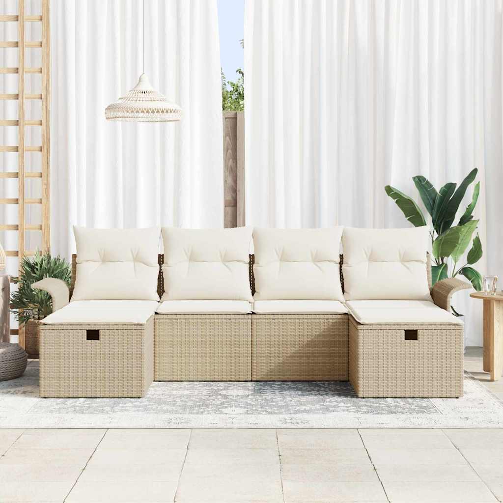 Gartensofa-set 6 stk. Poly Rattan