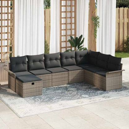 Gartensofa-set 8 stk. Poly Rattan