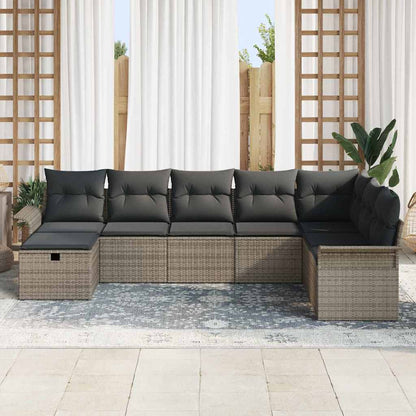 Gartensofa-set 8 stk. Poly Rattan