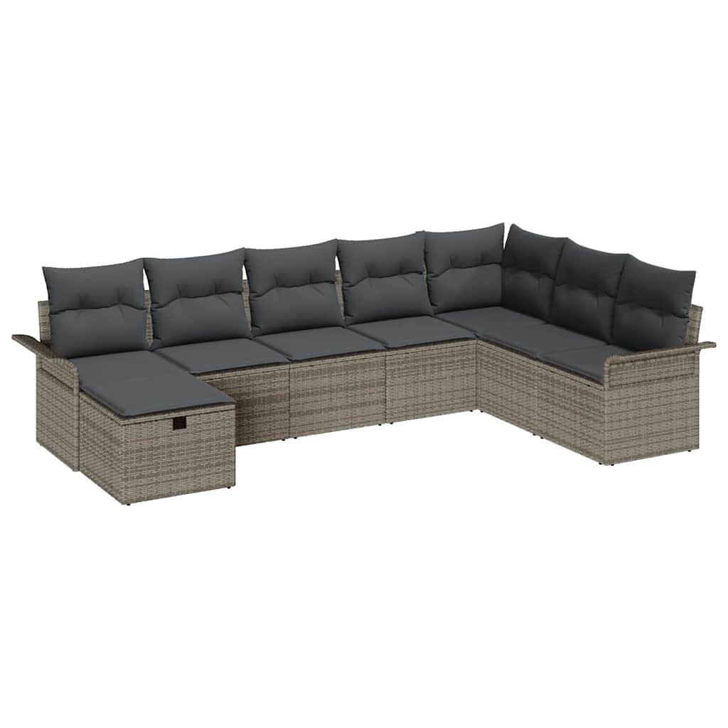 Gartensofa-set 8 stk. Poly Rattan