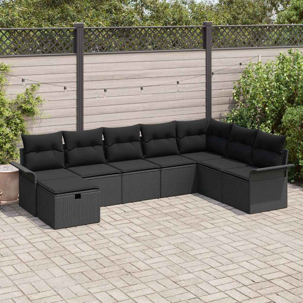 Gartensofa-set 8 stk. Poly Rattan