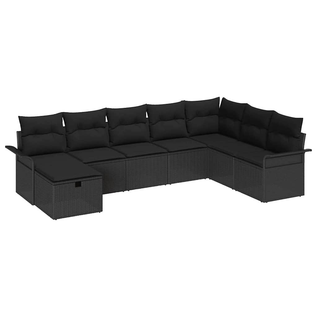 Gartensofa-set 8 stk. Poly Rattan