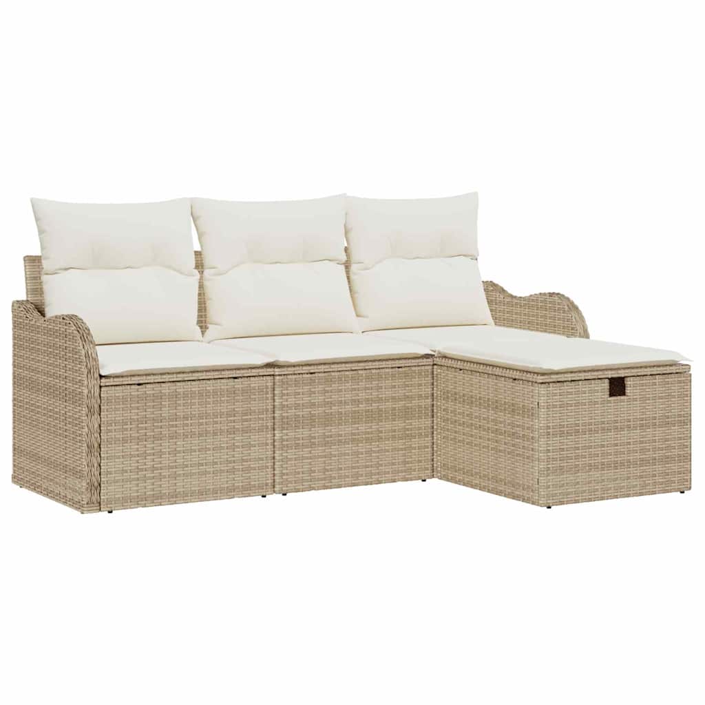 Gartensofa-set 4 stk. Poly Rattan
