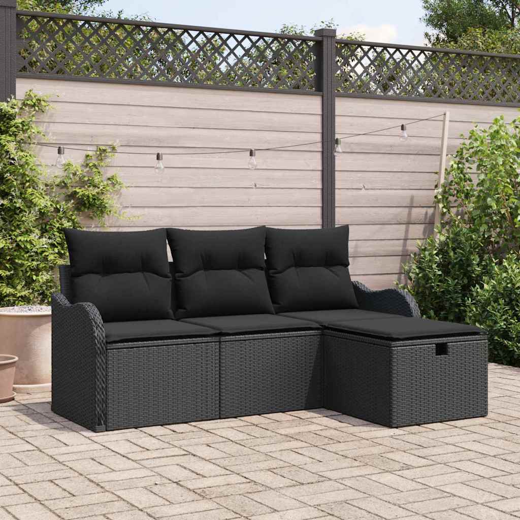 Gartensofa-set 4 stk. Poly Rattan