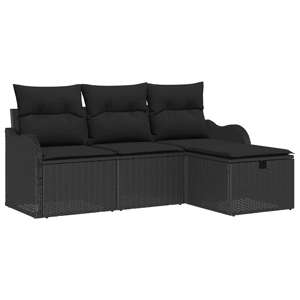 Gartensofa-set 4 stk. Poly Rattan