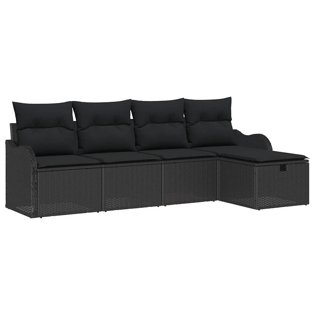 Gartensofa-set 5 stk. Poly Rattan