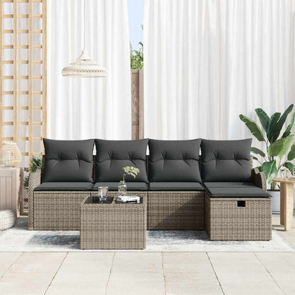 Gartensofa-set 6 stk. Poly Rattan
