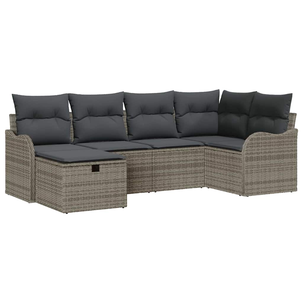 Gartensofa-set 6 stk. Poly Rattan