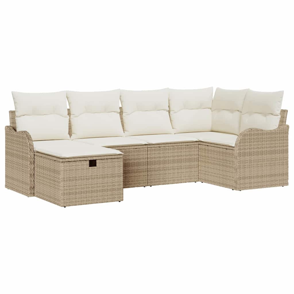 Gartensofa-set 6 stk. Poly Rattan