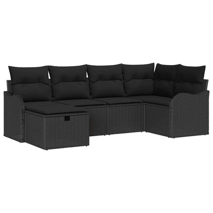 Gartensofa-set 6 stk. Poly Rattan