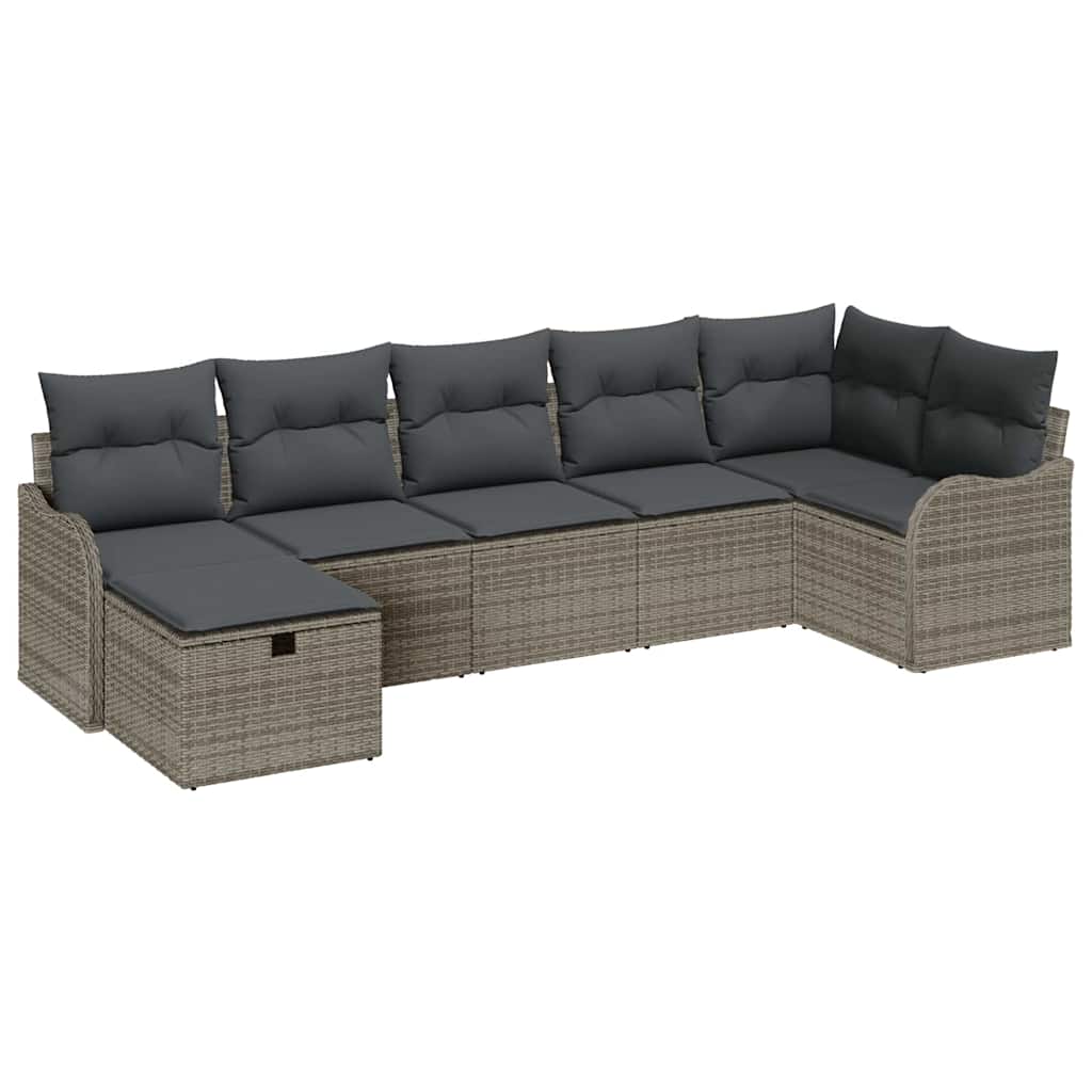Gartensofa-set 7 stk. Poly Rattan