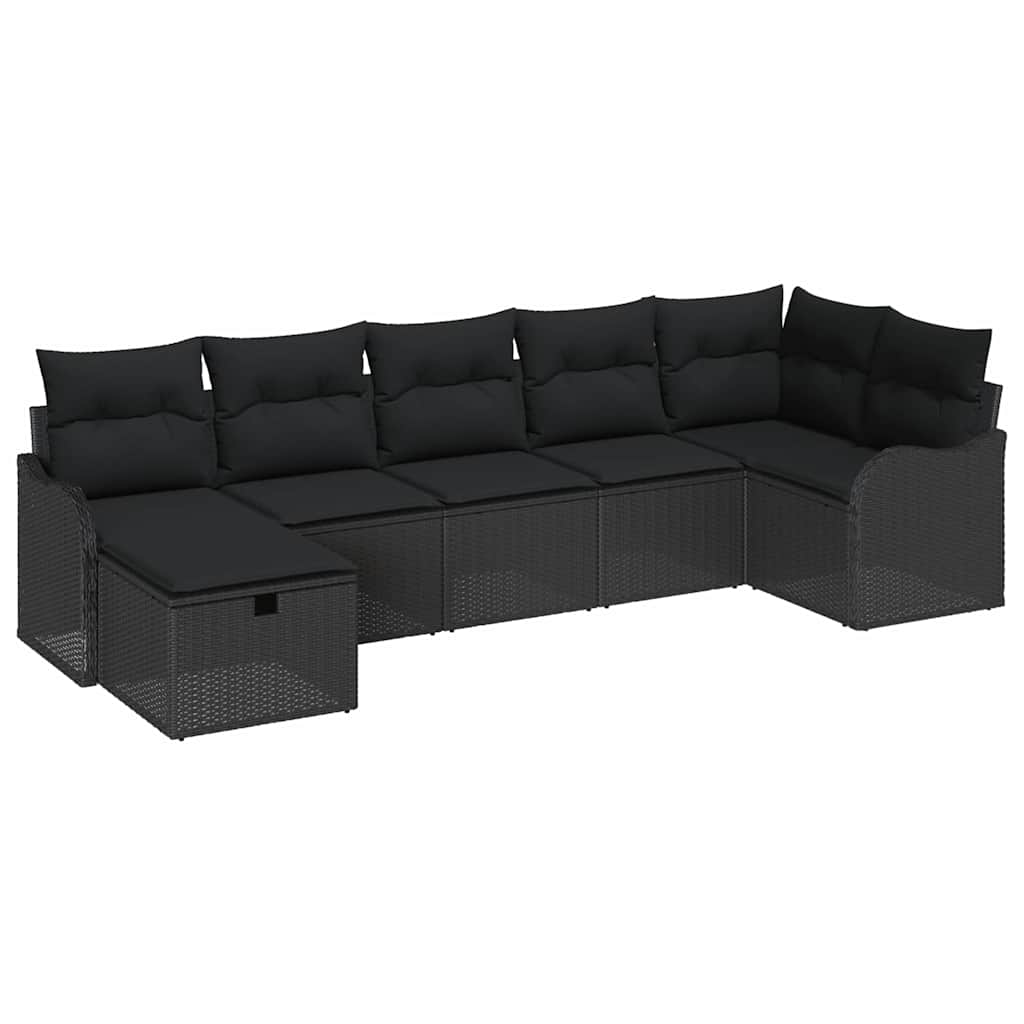 Gartensofa-set 7 stk. Poly Rattan