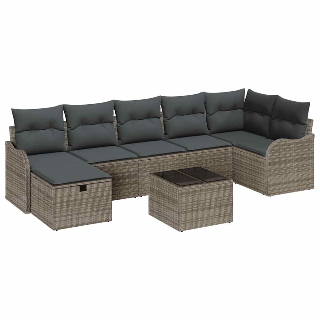 Gartensofa-set 8 stk. Poly Rattan