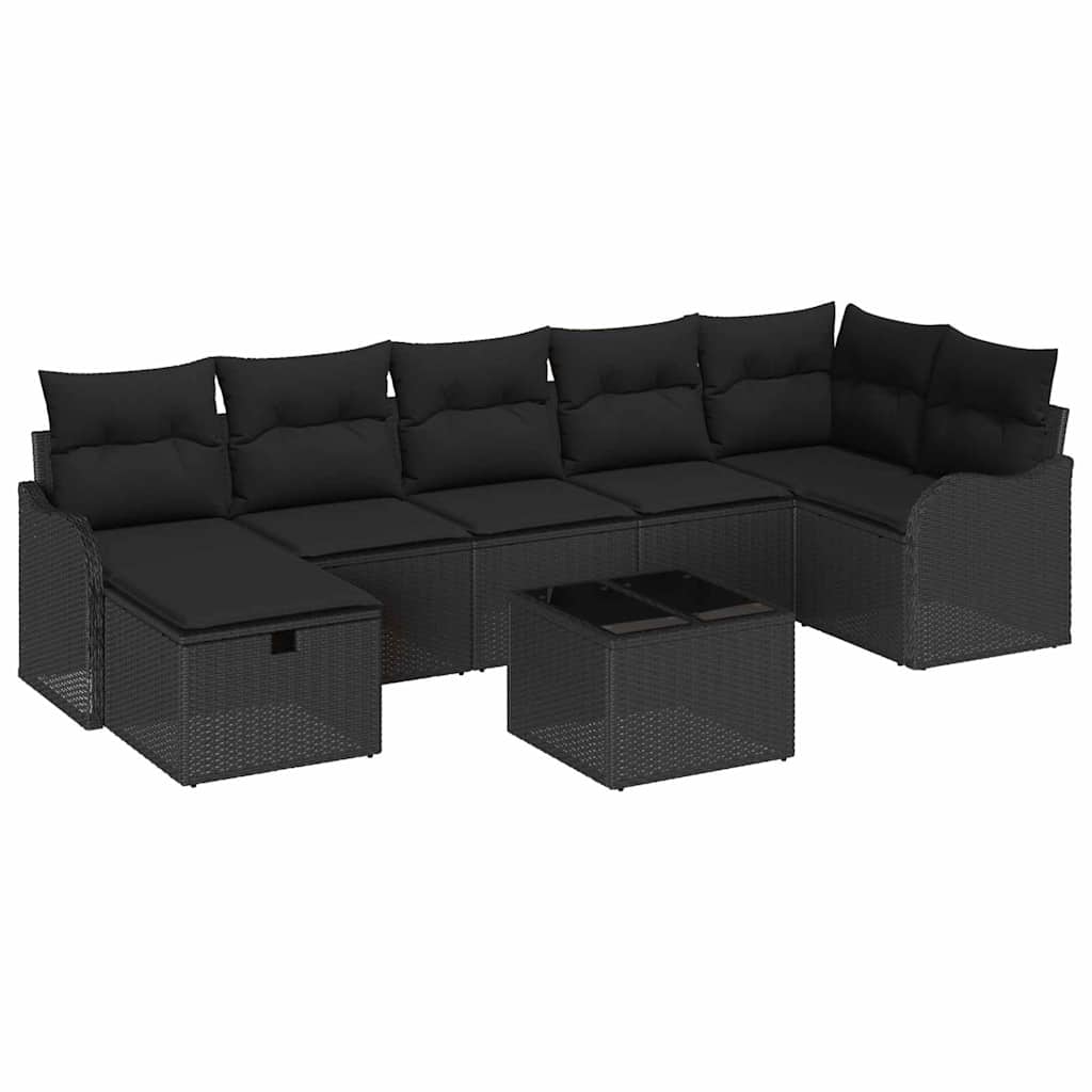 Gartensofa-set 8 stk. Poly Rattan